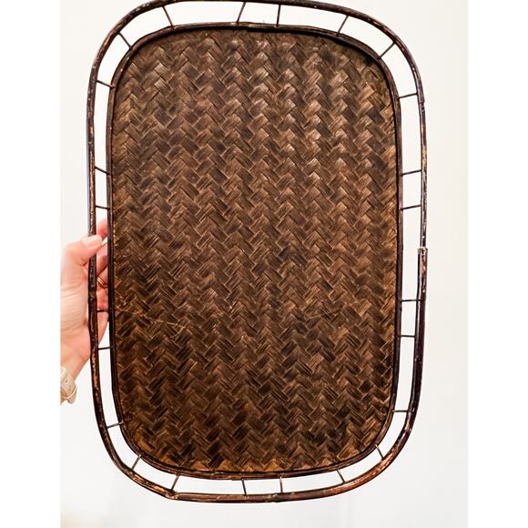 Dark Woven Wicker‎ Rattan Serving Tray - Picture 4 of 4